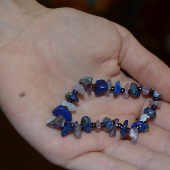 Handmade Real Stones Beads Elastic Bracelet Kids - Picture 6 of 6